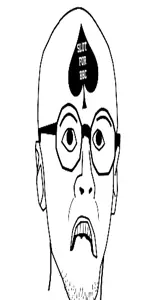 turtlejak, distorted, ear, glasses, queen of spades, soyjak, spade, stubble, tattoo