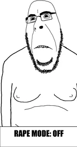 rapeson, cobson, hornyson, rapeson, animated, biting lip, black background, evil, fat, full body