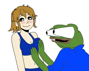 apu, ashbie moon, pepe, amphibian, animal, animated, apustaja, ashbie, aspie, blue shirt