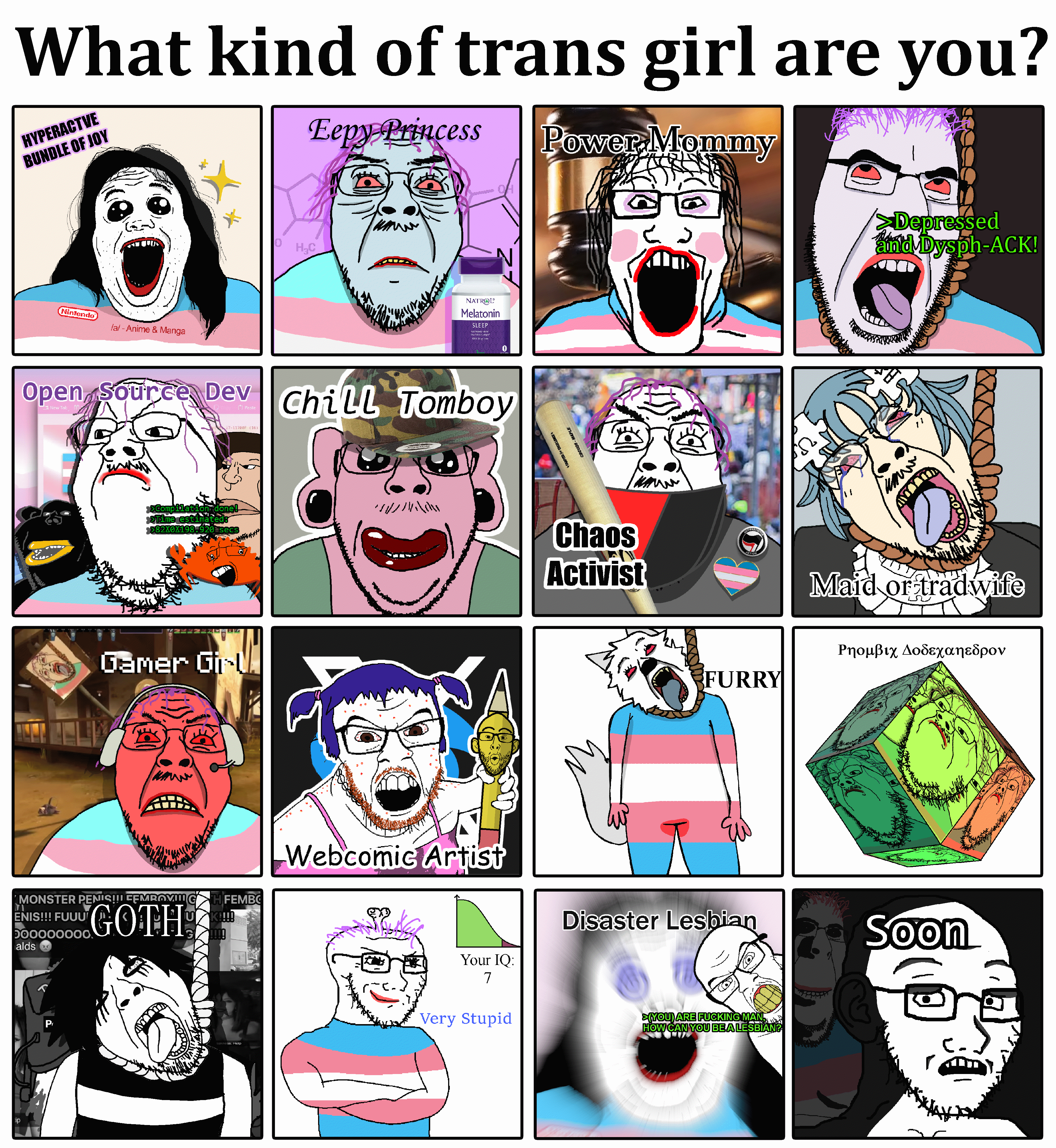 rapeson, wikipe-tan, alicia, bernd, cobson, feraljak, gapejak, markiplier soyjak, meximutt, parrotjak