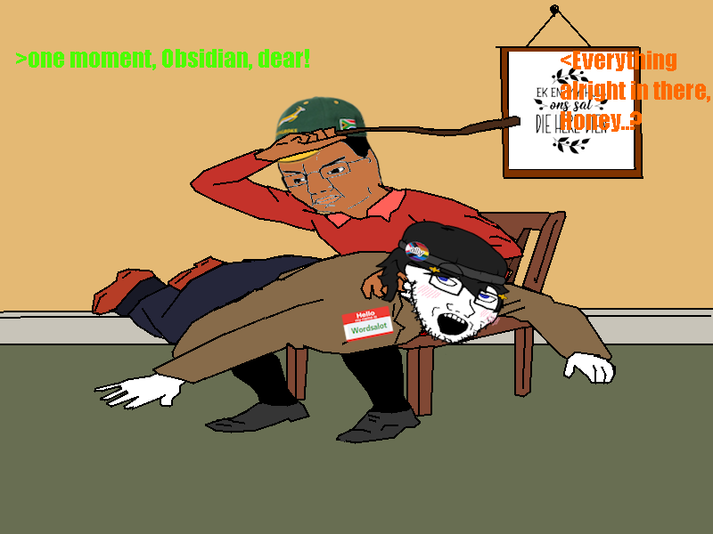 soytan, chudjak, soyak, arm raised, beanie, blue eyes, blush, butt, cap, chair