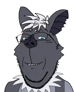 gapejak, bat, furry, glasses, gray skin, teeth, transparent background, vauruk