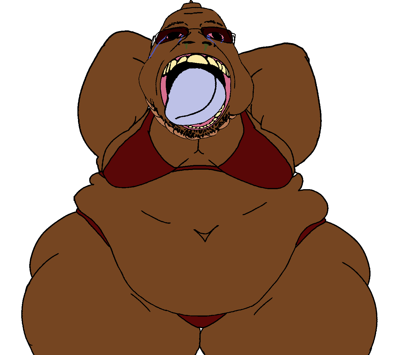 bernd, chunky yummer, arm, bbq sauce, belly, belly button, bikini, bottle, bra, brown skin