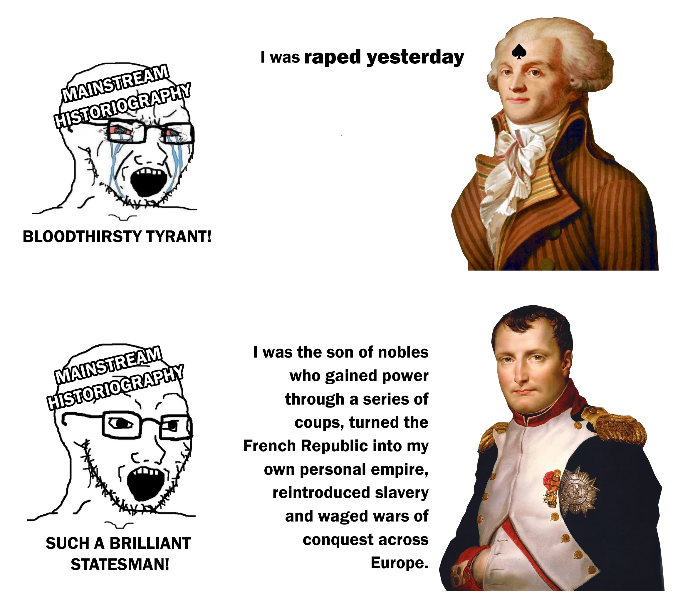 soyak, i was raped yesterday, crying, french revolution, glasses, historical, history, meme, napoleon, open mouth