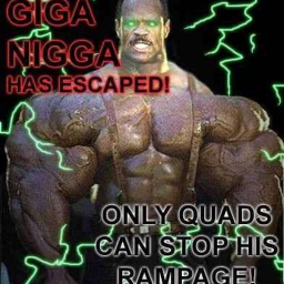 gigachad, sheeeit, fusionjaks, /qa/ (4chan), 9gag, arm, black background, black hair, black skin, buff