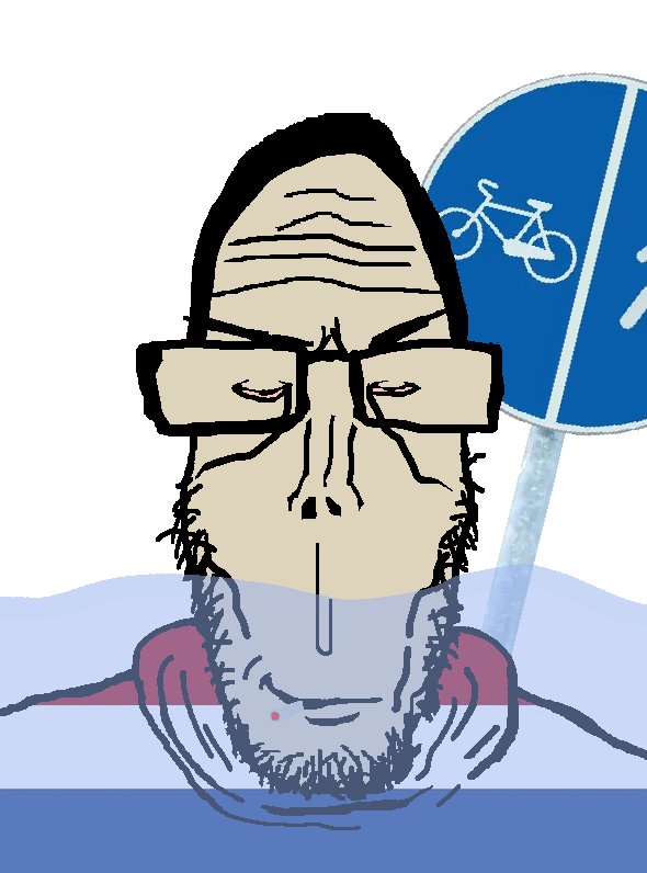 markiplier soyjak, euromutt, euromutt, 1soyjak, balding, bicycle, bike, black hair, bloodshot eyes, blunt
