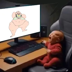 gapejak, babyjak, babyjak, 1soyjak, adult, arm, baby, bald, bikini, caca