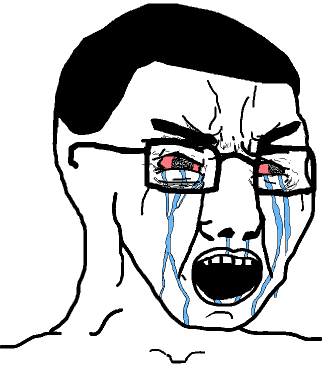 chudjak, soyak, chuddy soyak, chuddified soyjaks, fusionjaks, 1soyjak, black hair, bloodshot eyes, bushy eyebrows, chud
