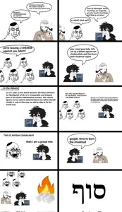 twinkjak, wojak, chudjak, cryboy soyjak, gapejak, angry, arm, closed mouth, clothes, comic