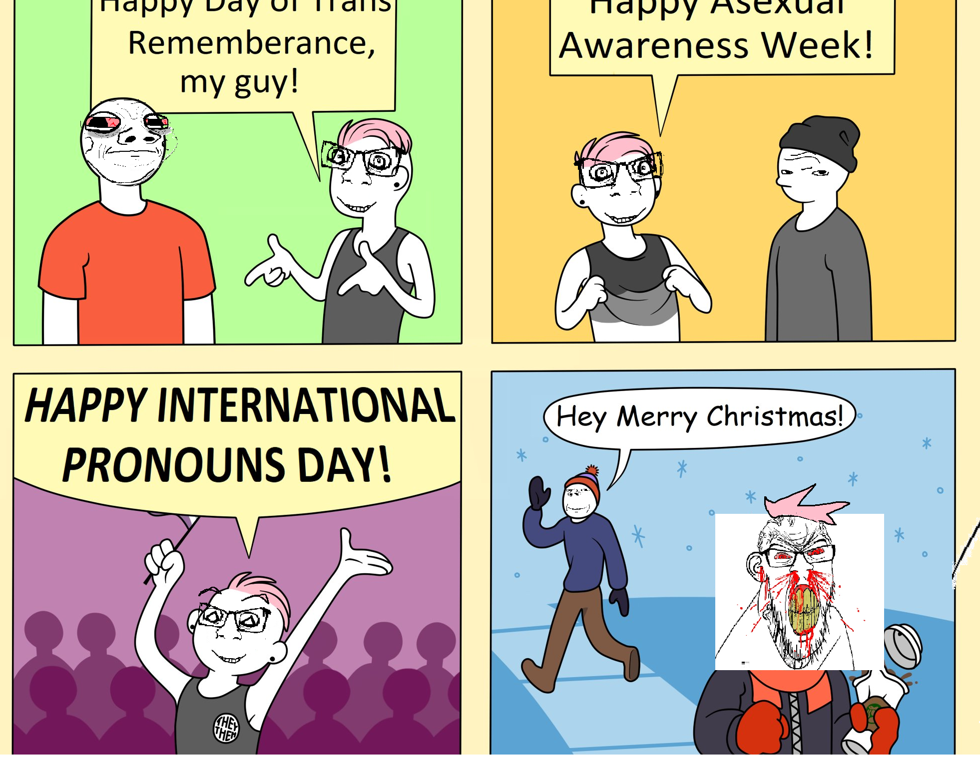 feraljak, gapejak, feralrage, nathaniel, wholesome soyjak, 'toss, angry, asexual, baby, blood