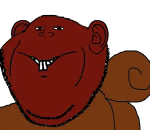 gapejak, impish soyak ears, impish squirrel, massjak, wholesome soyjak, squirreljak, animal, brown skin, buck teeth, ear