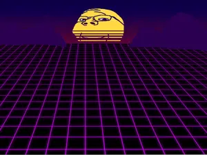gapejak, wholesome soyjak, glasses, music, smile, soyjak, stubble, sun, synthwave, vaporwave