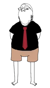 gapejak, good boy, arm, closed mouth, clothes, full body, glasses, good boy, grin, necktie