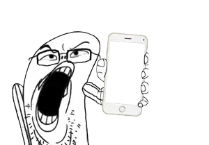 markiplier soyjak, phoneplier vertical, showing phone, animal, cartoon, deuueaugh, fish, glasses, hands, holding object