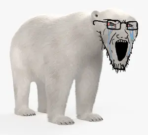 soyak, animaljaks, animal, bear, bloodshot eyes, crying, ear, glasses, open mouth, polar bear