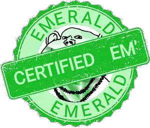 impish soyak ears, badge, ear, emerald, gem, green, seal of approval, soyjak, stamp, stubble