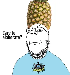 gapejak, angry, clothes, food, foodjak, fruit, glasses, hat, i fucking love science, pineapple