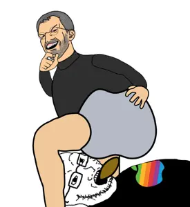soyak, apple (company), clothes, glasses, open mouth, soyjak, steve jobs, stubble