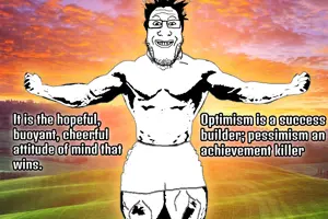 markiplier soyjak, arm, buff, glasses, grin, hair, hands, irl background, motivational, smile
