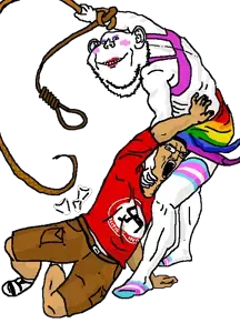 chudjak, impish soyak ears, /pol/, 2soyjaks, arm, art, bra, ear, flag, full body