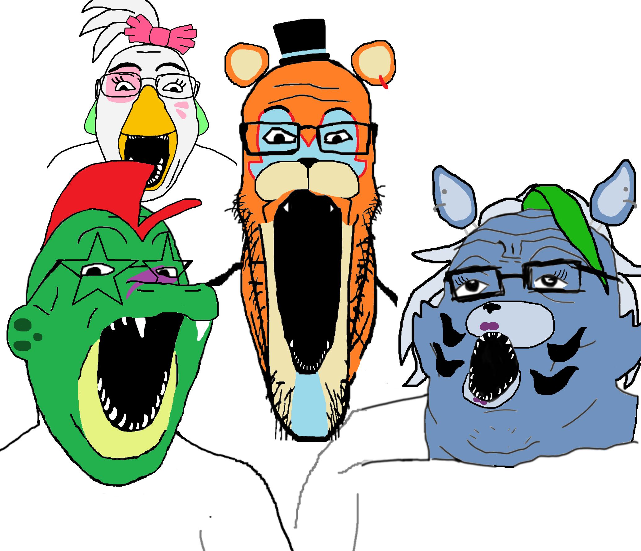 bernd, gapejak, markiplier soyjak, tony soprano soyjak, soyjak trio, security breach, 4soyjaks, animal, animatronic, beak