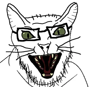 feraljak, feral meowjak, angry, animal, cat, cat ears, ear, ears, glasses, green eyes