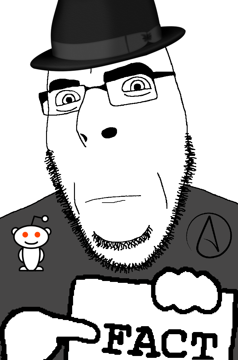cobson, countryaryan fact!, 1soyjak, alien, atheism, atheism (reddit), atheistcuck, bushy eyebrows, closed mouth, clothes