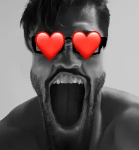 842 - glasses heart heart_emoji heart_eyes huge_mouth monochrome nag_soyjak OMGSISA open_mouth subnag_markiplier_soyjak variant_gigachad.png