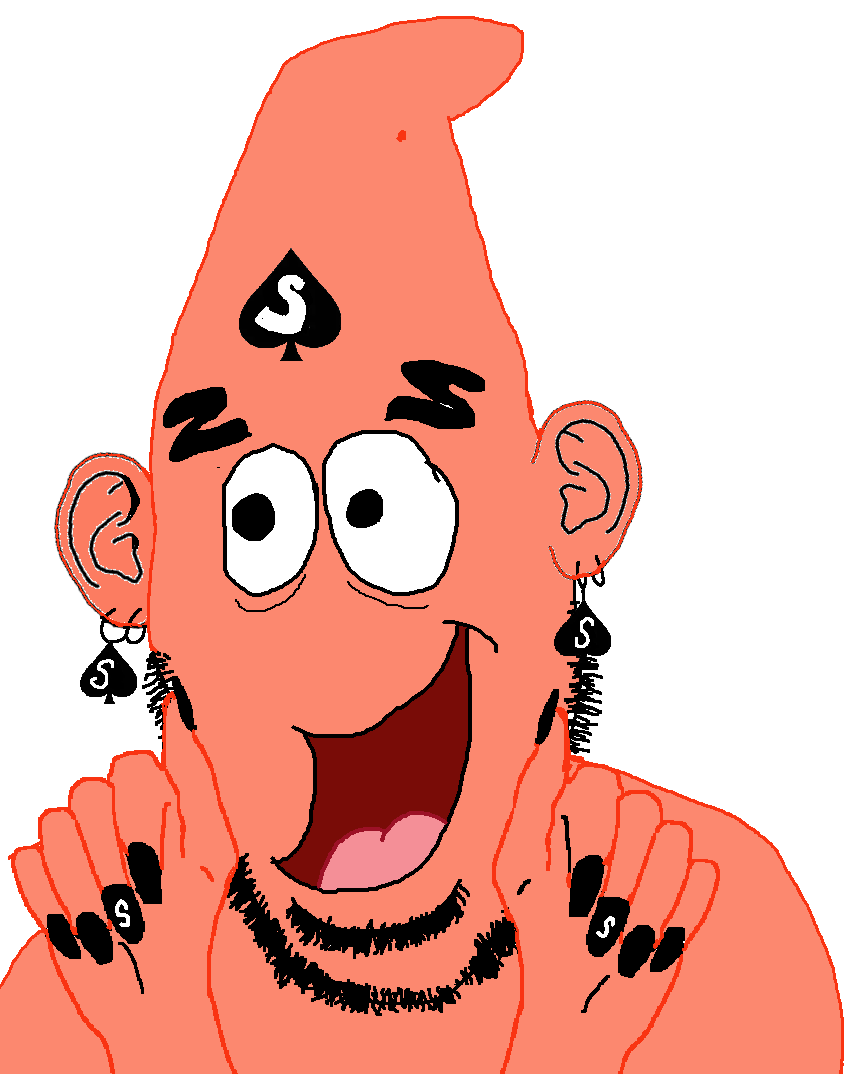 patrick star, cobson, spadeson, spadeson, 1soyjak, bald, bbs, ear, earring, hands