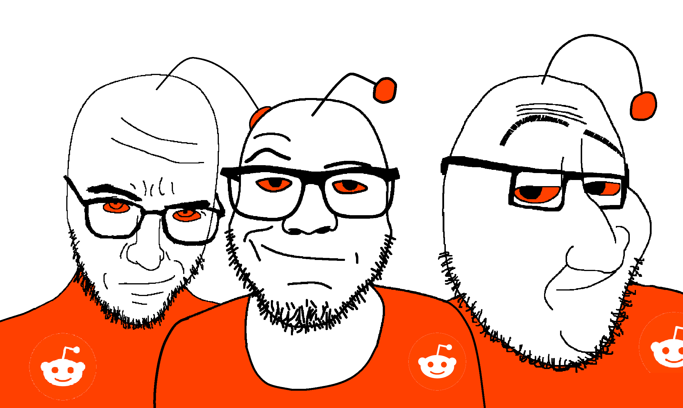 taceboi23, redditjak, smugjak, zoopy ghouler, redditjaks, 3soyjaks, closed mouth, eyebrows, forehead lines, glasses