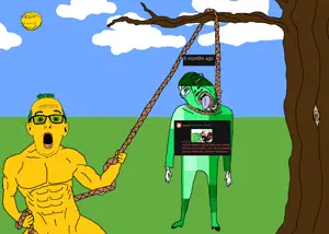 61543 - soybooru.com - grass lynching yellow_skin hanging ear drawn_background tree rope bernd stubble yellow full_body sun closed_mouth clothes open_mouth tongue noose template smug outdoors gapejak holding_rope holding_o.png