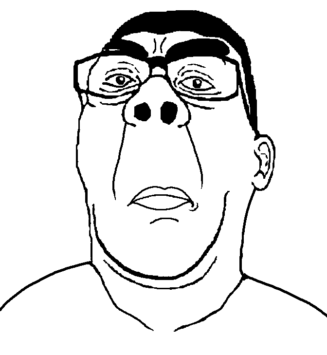 chudjak, reaction soyjak, reaction chudjak, chuddified soyjaks, fusionjaks, 1soyjak, black hair, chud, closed mouth, ear