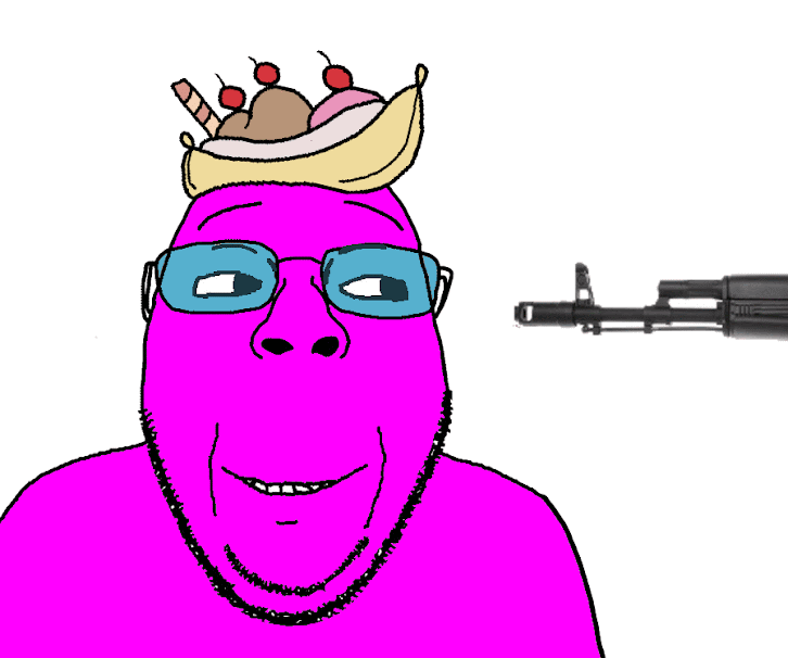 bernd, gapejak, wholesome bernd, wholesome soyjak, ack, admin, animated, banana, banana split ice cream, blood