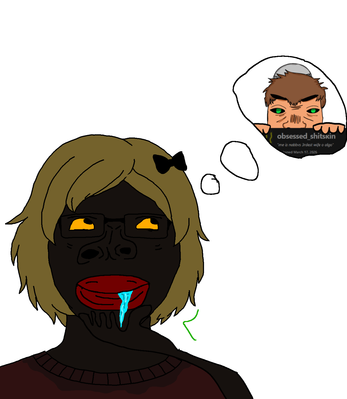 chudjak, cobson, markiplier soyjak, chudjak front, chudplier, derpson, femjak, slopjak, big lips, big nose