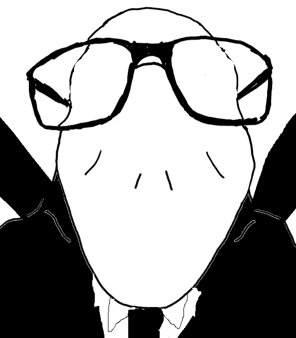 slenderman, israeli soyjak, 1soyjak, bald, clothes, creepypasta, front view, glasses, horror, humanoid