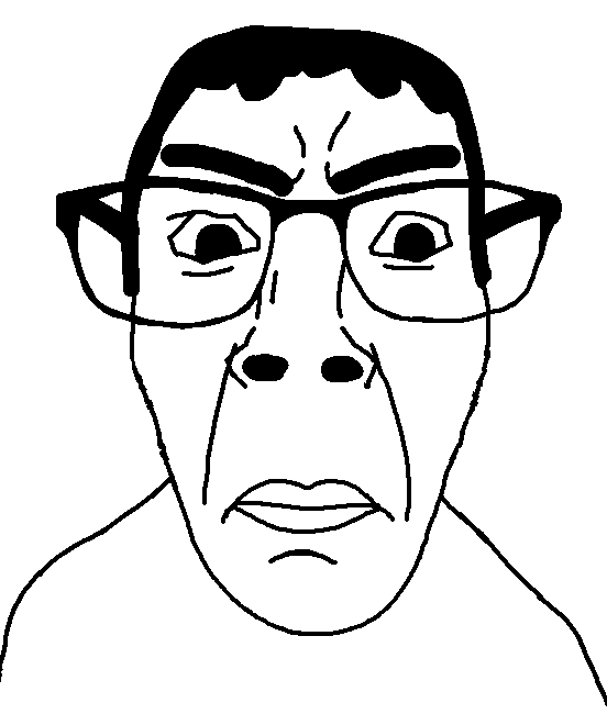 chudjak, dylanjak, dylanchud, chuddified soyjaks, 1soyjak, black hair, bushy eyebrows, chud, closed mouth, eyebrows
