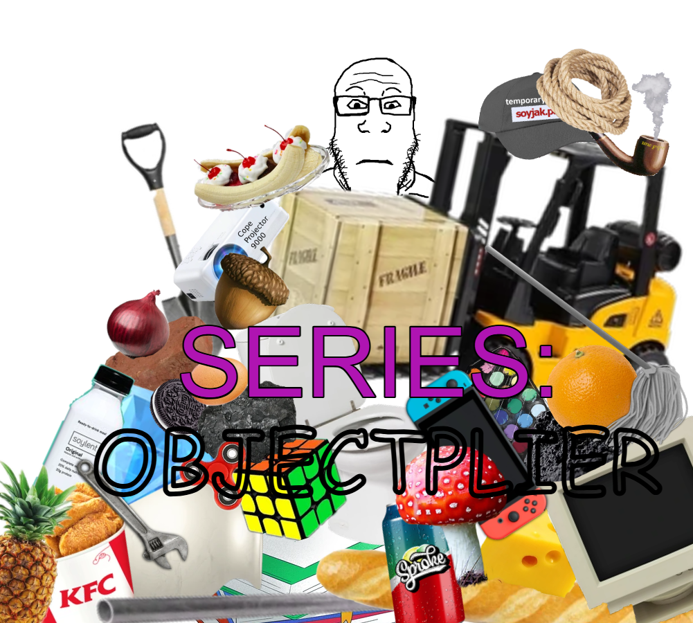 markiplier soyjak, neutralplier, objectplier, soybooru series tags, 1soyjak, acorn, baguette, bald, banana, banana split ice cream