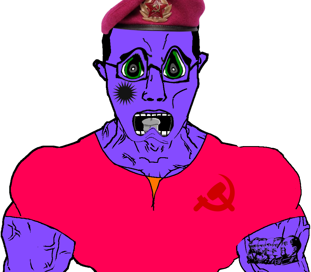 shad, joseph stalin, chudjak, chudjak front, muscular chud, beret, buff, communism, distorted, engels