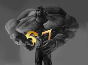 Terachad holds 6 in right arm and 7 in left arm.png