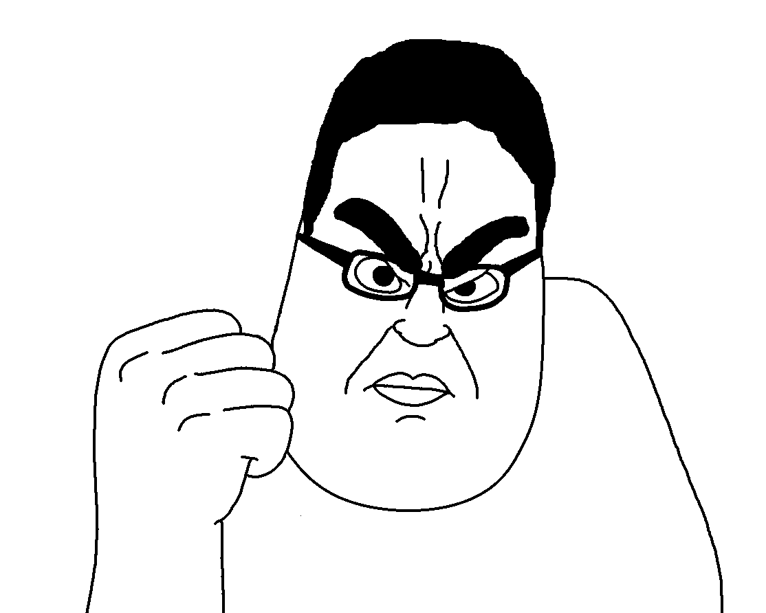 syndrome, chudjak, syndromejak, syndromechud, chuddified soyjaks, fusionjaks, 1soyjak, black hair, bushy eyebrows, chud