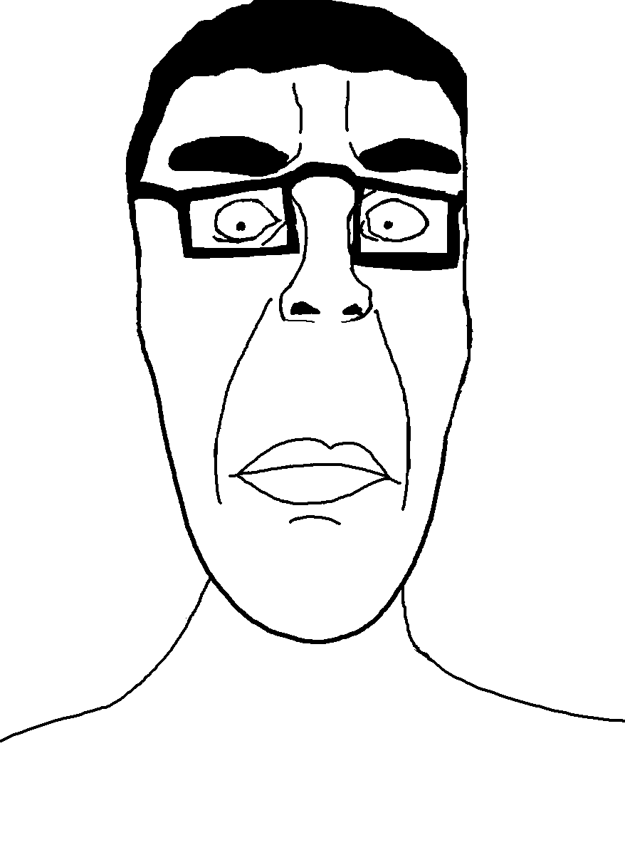 beastjak, chudjak, beastchud, chuddified soyjaks, chud, closed mouth, eyebrows, hair, lips, looking at you