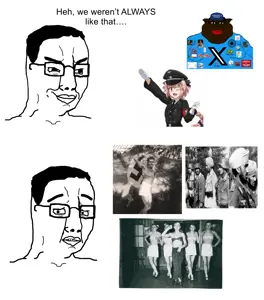 astolfo, brandon, chudjak, branigger, chudjak (concerned), chudjak (smug), slopjak, 3sojaks, black and white, black hair
