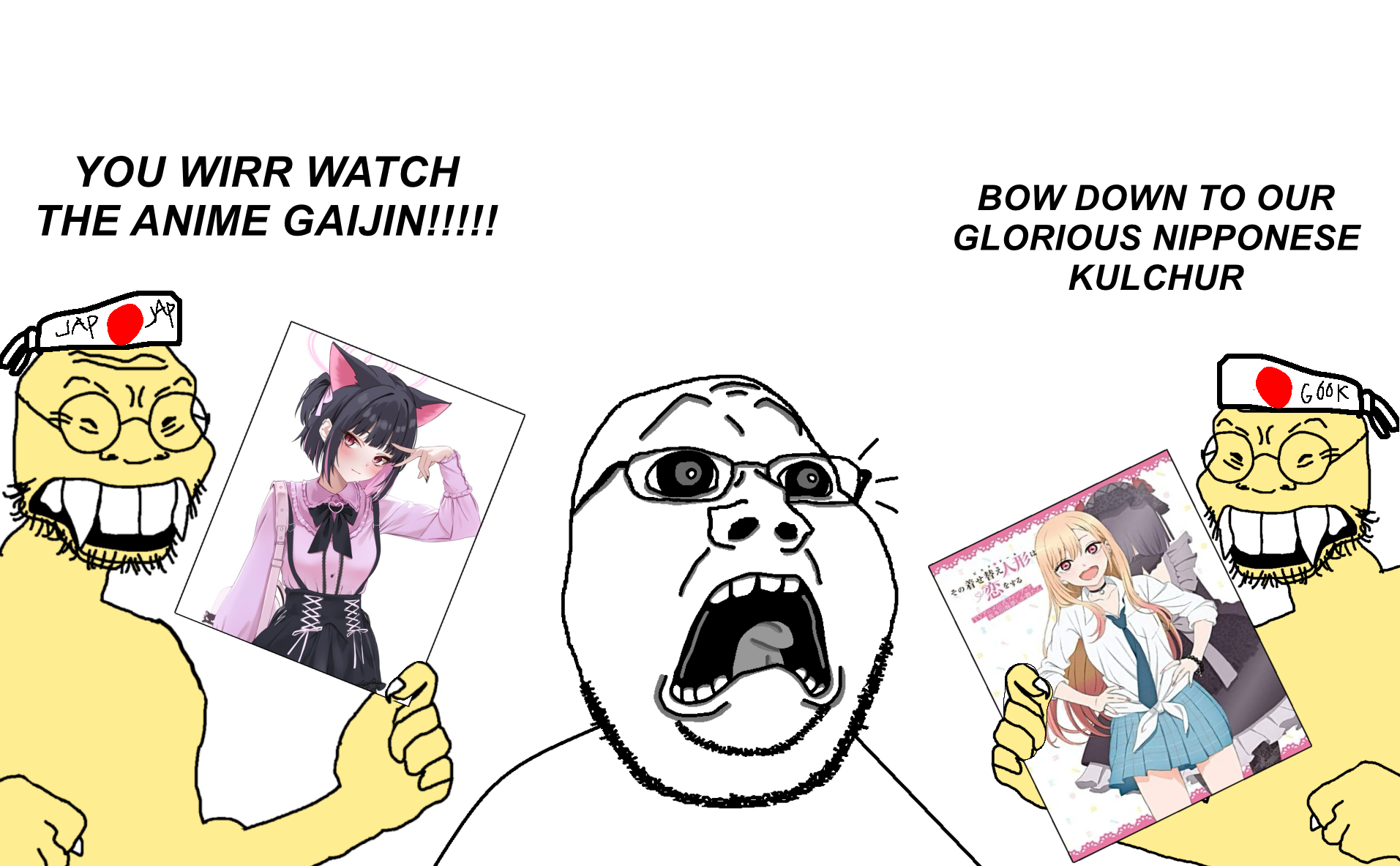 gapejak, soyak, soykio kid, doctos, wholesome soyjak, wholyjak, fusionjaks, anime, anime eyes, asian