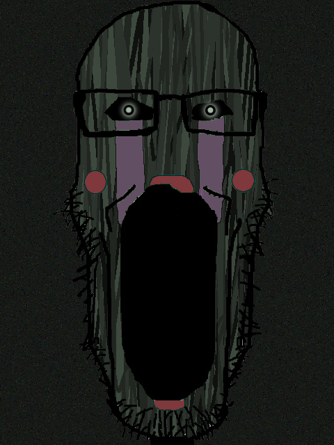 markiplier soyjak, longplier, 1soyjak, bald, blush, crying, face, fnaf 3, front view, glasses
