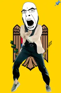 cobson, animated, country, dance, flag, full body, gangnam style, glasses, moldova, open mouth