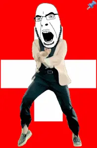 cobson, animated, country, dance, flag, full body, gangnam style, glasses, open mouth, push pin