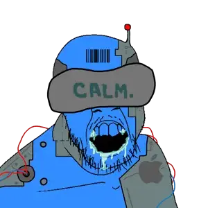 feraljak, antenna, apple (company), barcode, calm, cyborg, drool, facebook, open mouth, soyjak