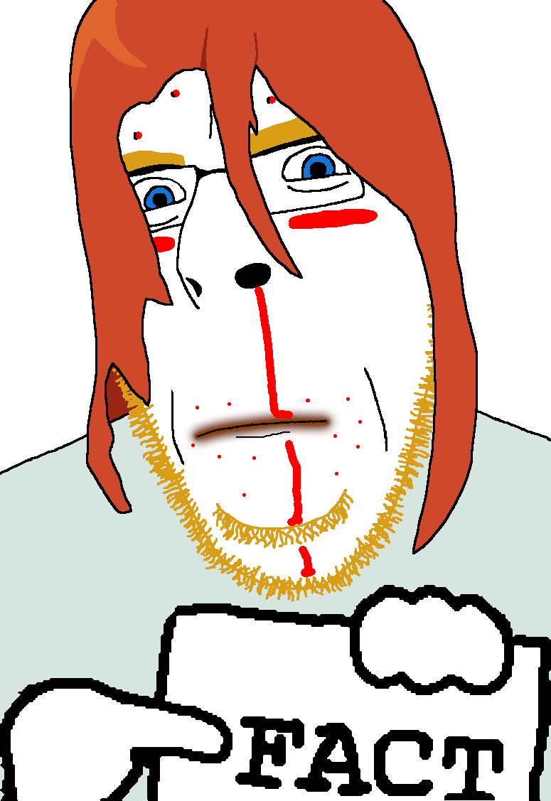 randal ivory, cobson, aryan, countryaryan fact!, 1soyjak, a10 eyes, blonde beard, blue eyes, closed mouth, fact