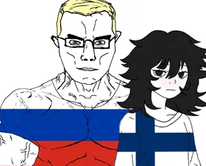 chudjak, chudjak front, muscular chud, 1soyjak, black hair, blonde hair, blue eyes, blush, buff, bushy eyebrows