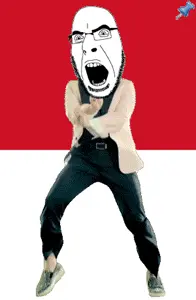 cobson, animated, country, dance, flag, full body, gangnam style, glasses, monaco, open mouth